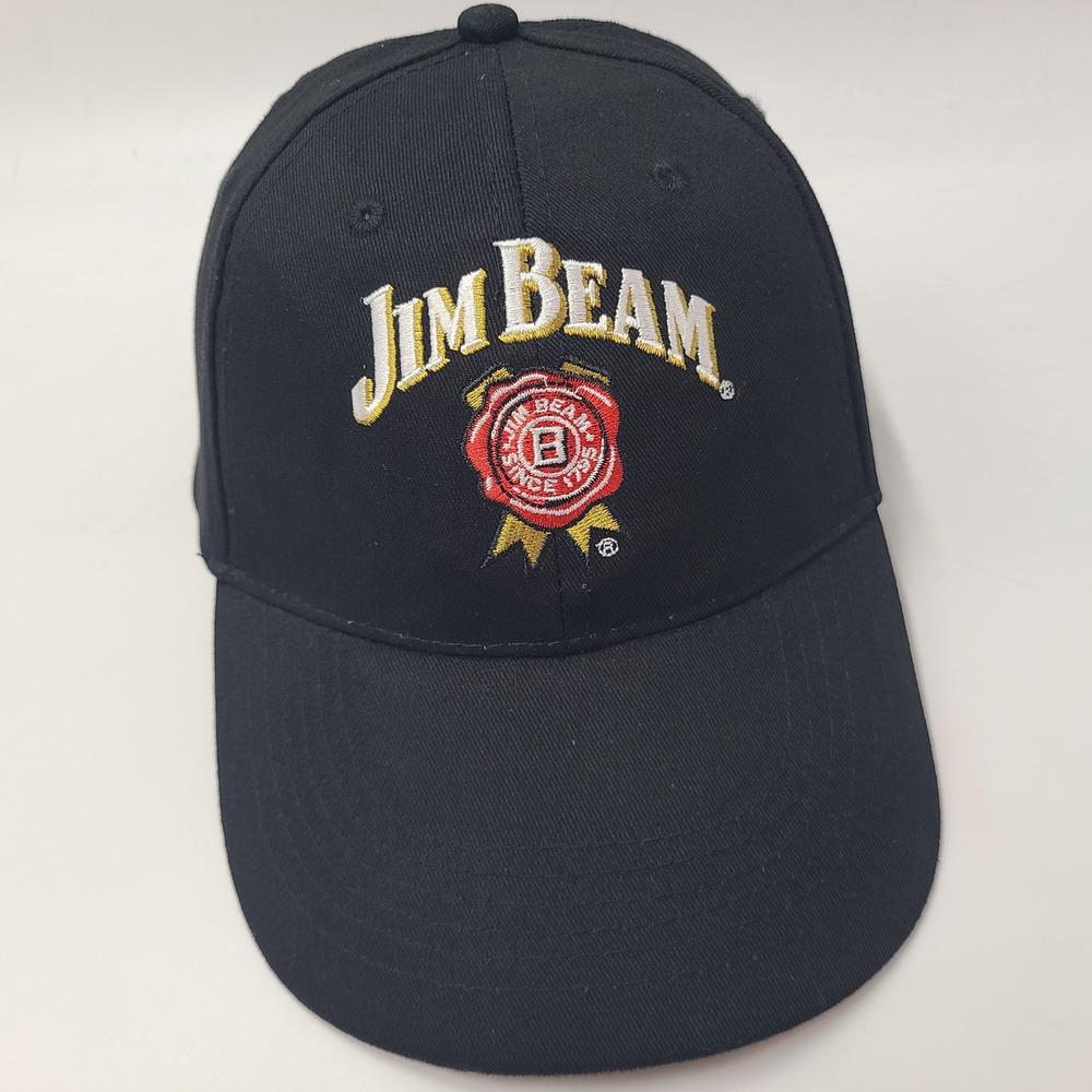 Jim Beam Hat Strapback Black Bourbon Whiskey Advertising Promo Casual Cotton Men